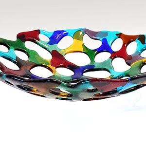 Beautiful multicolor glass decorative bowl